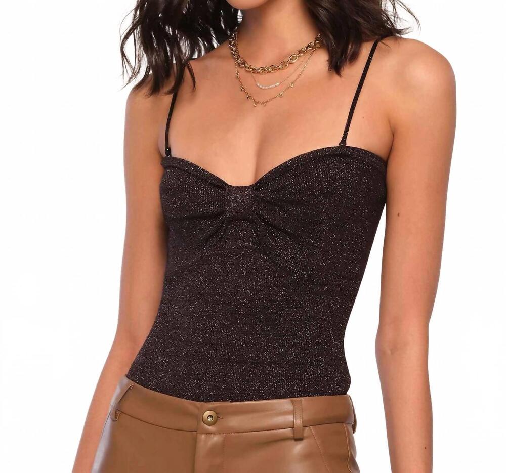 NEW HEARTLOOM colette rib knit cami top in black